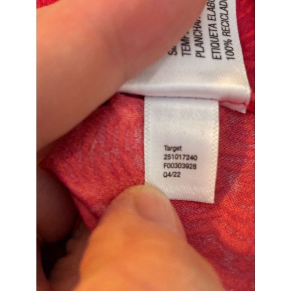 FE Noel Target Elegant Red Satin V-Neck Maxi Dress, subtle pattern - Picture 8 of 8